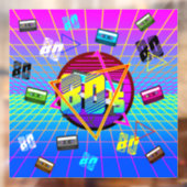 80's RETRO OUDE SCHOOL-CASSETTEBANDJE Raamsticker (Vel 2)