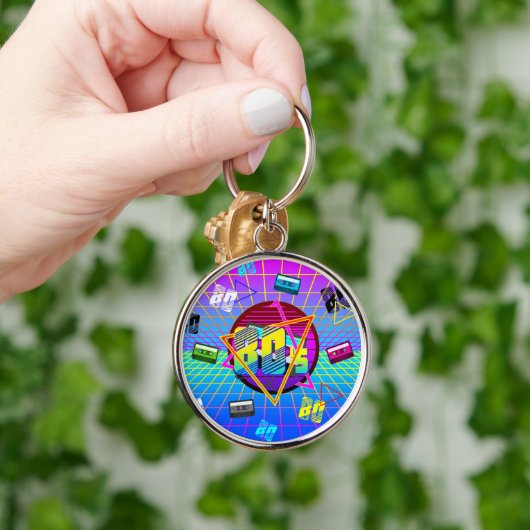 80's RETRO OUDE SCHOOL-CASSETTEBANDJE Sleutelhanger (Hand)