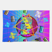 80's RETRO OUDE SCHOOL-CASSETTEBANDJE Theedoek (Horizontaal)