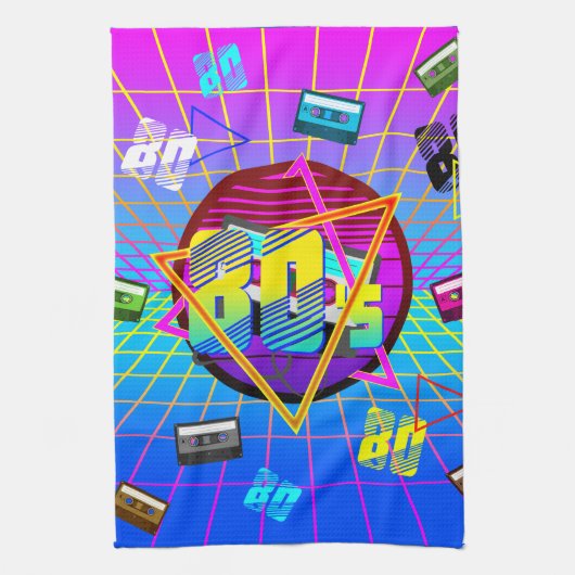 80's RETRO OUDE SCHOOL-CASSETTEBANDJE Theedoek (Verticaal)