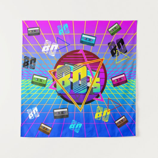 80's RETRO OUDE SCHOOL-CASSETTEBANDJE Wandkleed (Voorkant)