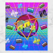 80's RETRO OUDE SCHOOL-CASSETTEBANDJE Wijn Etiket (Enkel label)