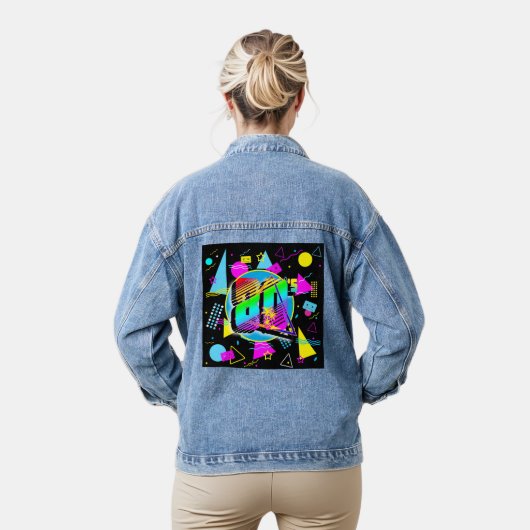 80'S RETRO OUDE SCHOOLSTIJL DENIM JACKET (Model)