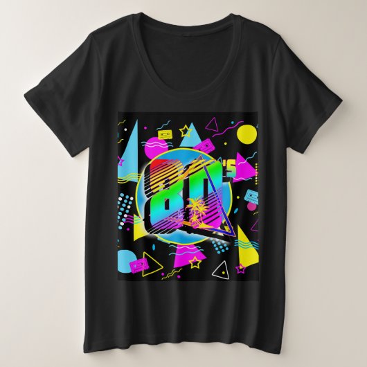 80'S RETRO OUDE SCHOOLSTIJL GROTE MAAT T-SHIRT (Design voorkant)