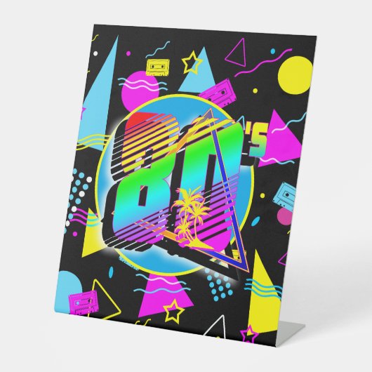 80'S RETRO OUDE SCHOOLSTIJL RECLAMEBORD MET VOETSTUK (Voorkant)