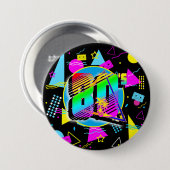 80'S RETRO  OUDE SCHOOLSTIJL RONDE BUTTON 7,6 CM (Voorkant /achterkant)