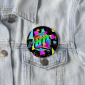 80'S RETRO  OUDE SCHOOLSTIJL RONDE BUTTON 7,6 CM (In situ)