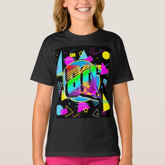 80'S RETRO  OUDE SCHOOLSTIJL T-SHIRT (Voorkant)