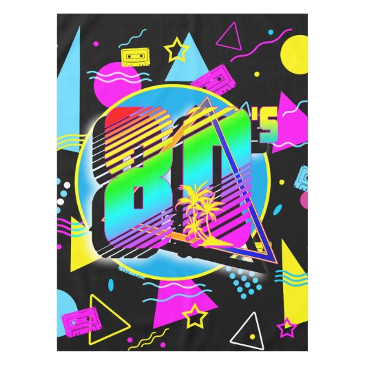 80'S RETRO OUDE SCHOOLSTIJL TAFELKLEED (Voorkant)