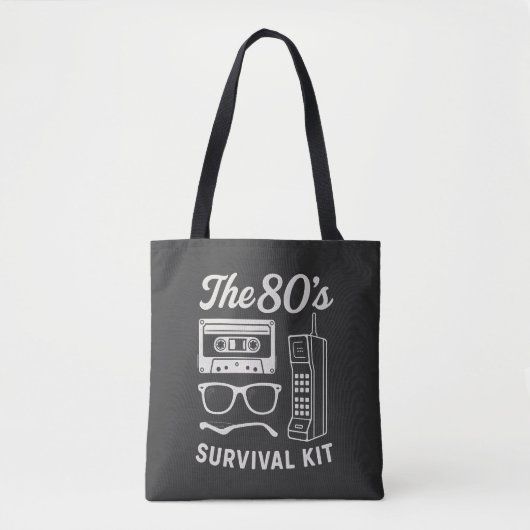 80s Retro Overlevingskit Nostalgie Esthetisch Ontw Tote Bag (Voorkant)