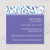 80s Retro Paarse en Blauwe Vlekken Vierkante Visitekaartje (Achterkant)