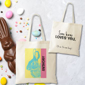 80's Retro  Paashaas Canvas tas met Naam