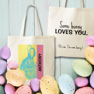 80's Retro Paashaas Canvas tas met Naam