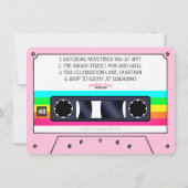 80's Retro Pink Neon Label Cassette Birthday Party Kaart (Achterkant)
