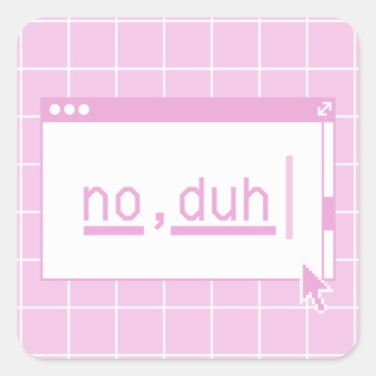 80's Retro Pixel Geen Probleem Vierkante Sticker (Voorkant)