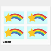 80's Retro Pop Rainbow Shooting Star Stickers (Vel)
