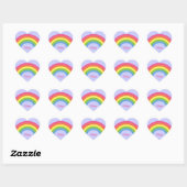 80's Retro Rainbow Heart Naam Stickers (Vel)