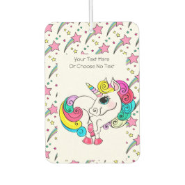 80s Retro Rainbow Stars White Unicorn Luchtverfrisser