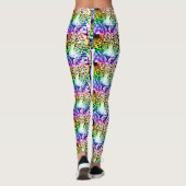 80s Retro Regenboog Luipaard Leggings (Achterkant)