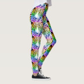 80s Retro Regenboog Luipaard Leggings (Rechts)