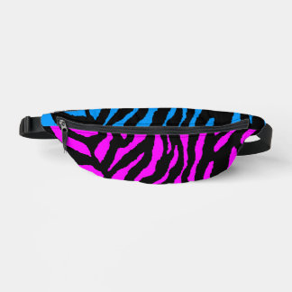 80s RETRO ROZE BLAUWE TIJGERSTREPEN HEUPZAKJE Heuptasje