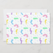 80s retro roze neon pastel afstuderen foto kaart (Achterkant)