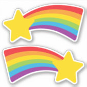 80's Retro Shooting Star met Rainbow Stickers (Voorkant)