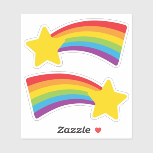 80's Retro Shooting Star met Rainbow Stickers (Vel)