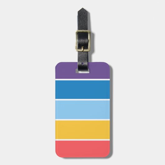 80s Retro Stripes Bagagelabel (Voorkant verticaal)