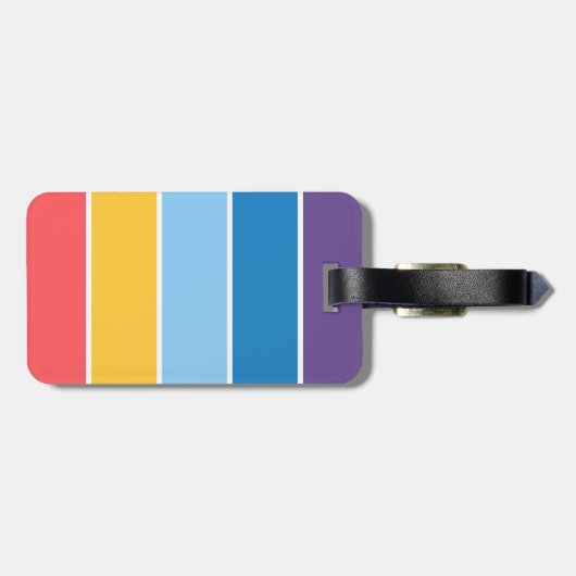 80s Retro Stripes Bagagelabel (Achterkant horizontaal)