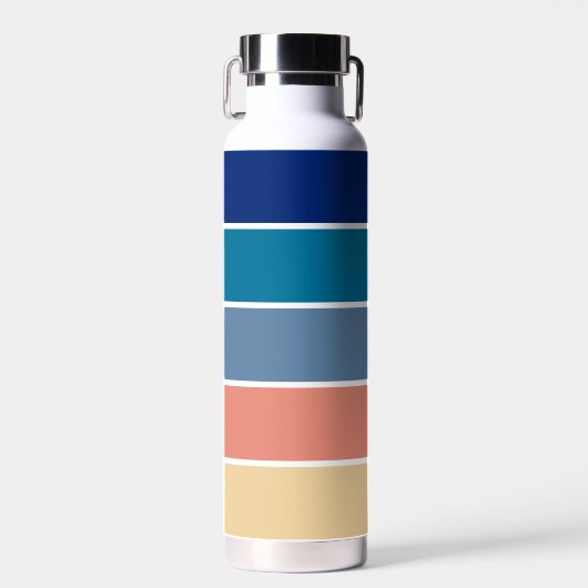 80s Retro Stripes Waterfles (Voorkant)