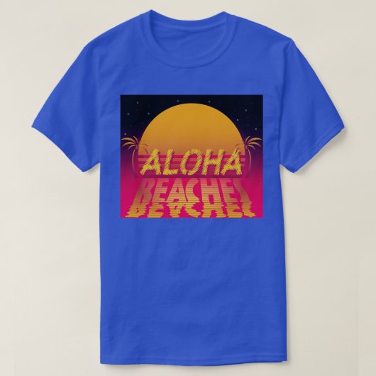 80s Retro Sunset Aloha Stranden T-shirt (Design voorkant)