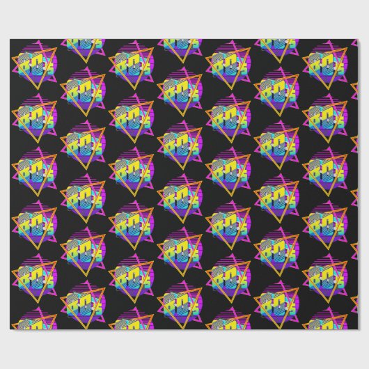 80's Retro Sunset Cadeaupapier (Vlak)