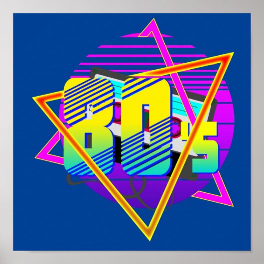 80's Retro  Sunset Poster (Voorkant)