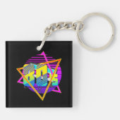 80's Retro  Sunset Sleutelhanger (Achterkant)