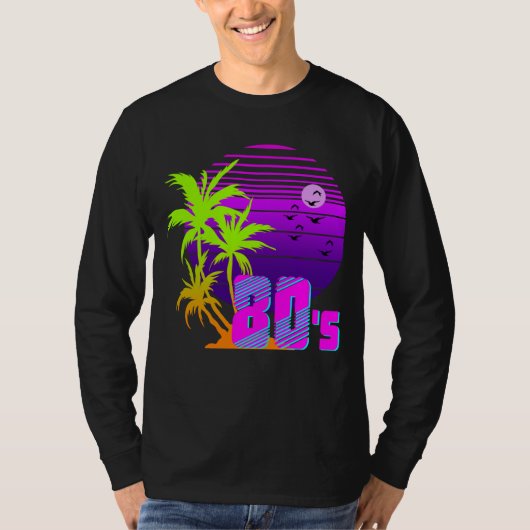 80's Retro  Sunset T-shirt (Voorkant)
