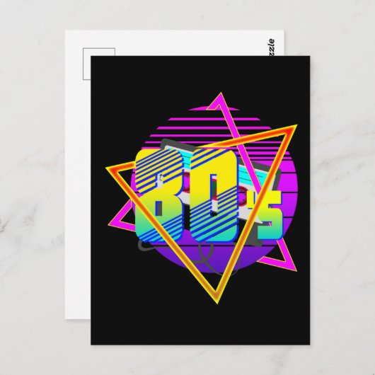 80's Retro  Sunset T-Shirt Briefkaart (Voorkant / Achterkant)