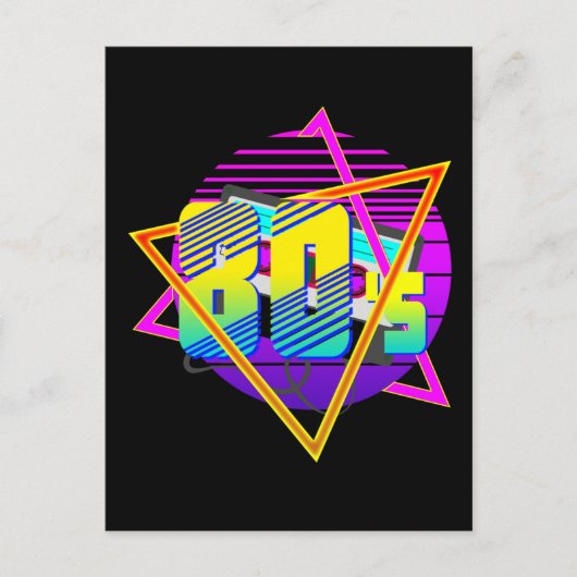 80's Retro  Sunset T-Shirt Briefkaart (Voorkant)