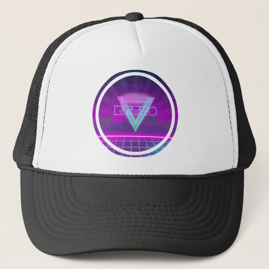 80s Retro Synthwave Net Trucker Pet (Voorkant)