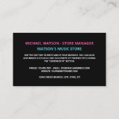 80's Retro-tape, muziekwinkel Visitekaartje (Achterkant)