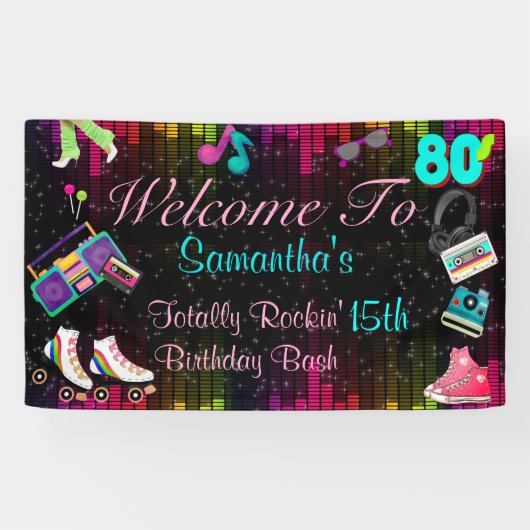 80's Retro, Terug naar de jaren 80 Spandoek (Horizontaal)