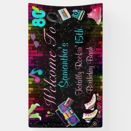 80's Retro, Terug naar de jaren 80 Spandoek (Verticaal)