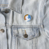 80's Retro Unicorn en Rainbow-Button Ronde Button 3,2 Cm (In situ)