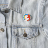 80's Retro Unicorn en Rainbow-Button Ronde Button 3,2 Cm (In situ)