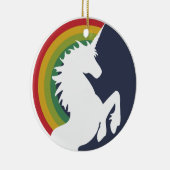 80's Retro Unicorn en Rainbow Ornament (Rechts)