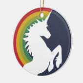 80's Retro Unicorn en Rainbow Ornament (Links)
