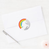 80's Retro Unicorn en Rainbow Redux 2022 Ronde Sticker (Envelop)