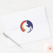 80's Retro Unicorn en Regenboogstickers Ronde Sticker (Envelop)