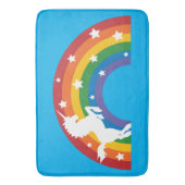 80's Retro Unicorn Rainbow Bath Mat (Voorkant Verticaal)