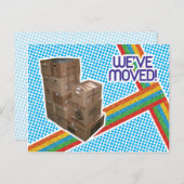 80s Retro Verhuisaankondiging Aankondigingskaart (Voorkant / Achterkant)
